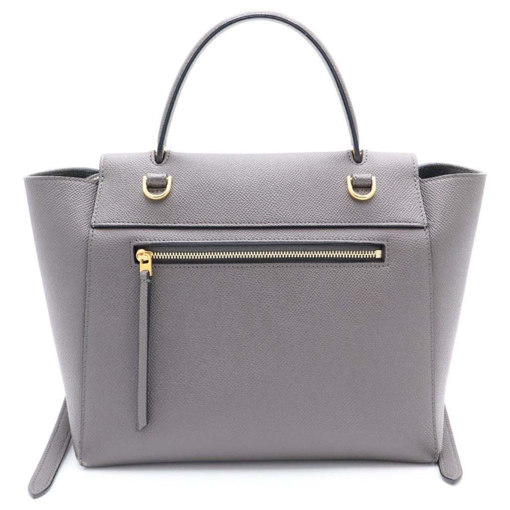 CELINE(セリーヌ) ベルトバッグ マイクロ 2wayショルダーバック グレー ゴールド金具 レザー レディース