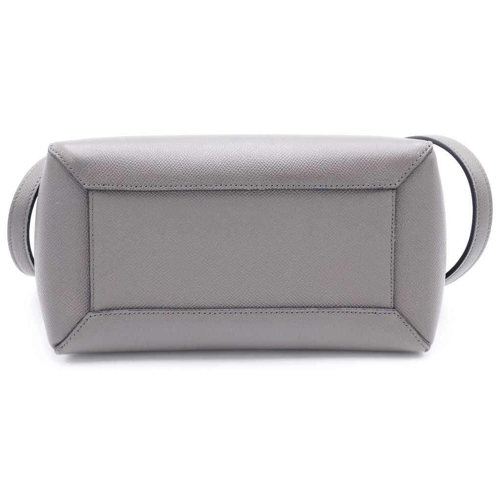 CELINE(セリーヌ) ベルトバッグ マイクロ 2wayショルダーバック グレー ゴールド金具 レザー レディース