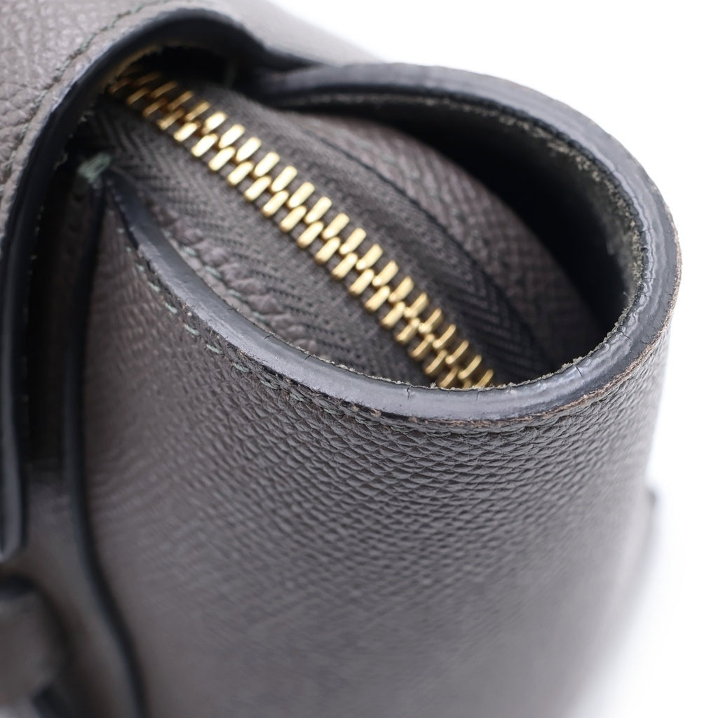 CELINE(セリーヌ) ベルトバッグ マイクロ 2wayショルダーバック グレー ゴールド金具 レザー レディース