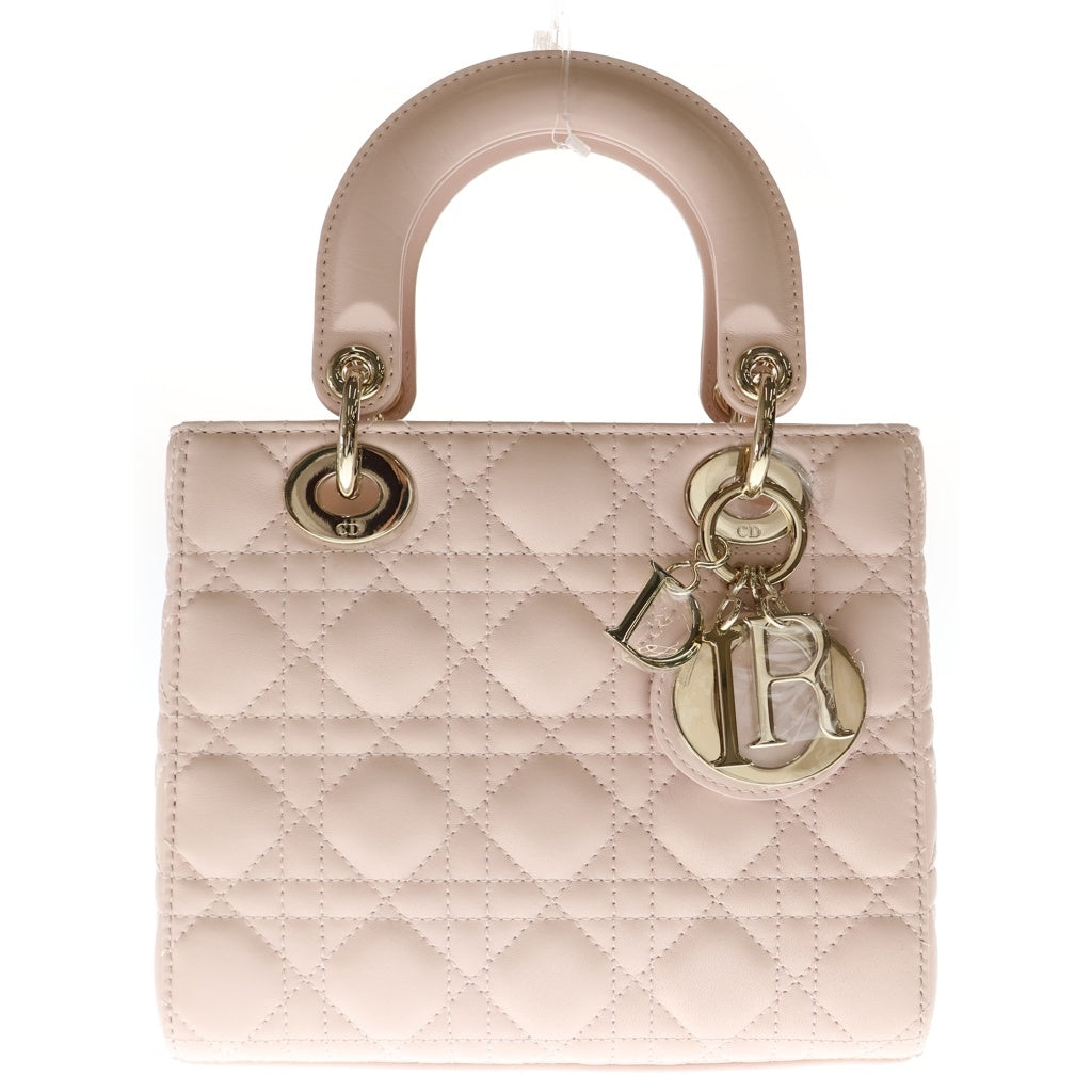 Christian Dior(クリスチャンディオール) MY LADY DIOR マイレディディオール カナージュ スモール ハンドバッグ ピンク レザー レディース