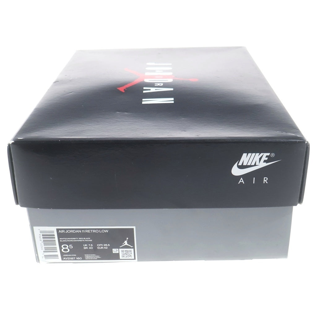 NIKE(ナイキ) AIR JORDAN11 RETRO LOW ローカットスニーカー ホワイト×ブラック×レッド パテント 26.5cm AV2187-160