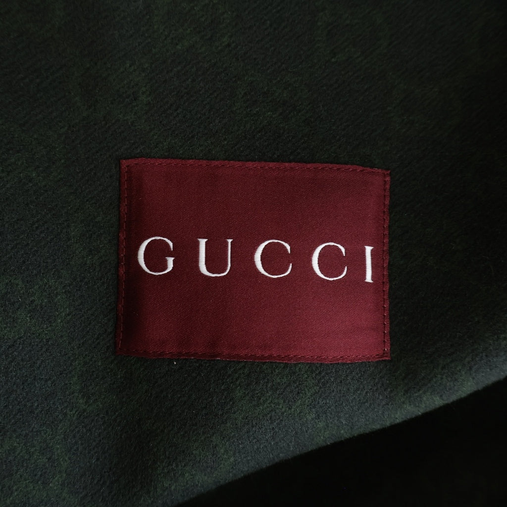 GUCCI(グッチ) ダブルウールコットン シングルブレスト コート ダーク