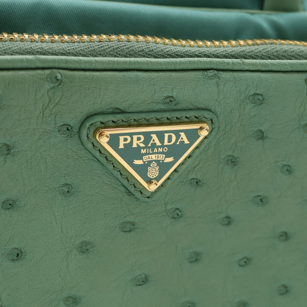 PRADA(プラダ) 2WAYハンドバッグ ショルダーバッグ ライトグリーン テスートナイロン× 1BB106 ゴールド金具 レディース
