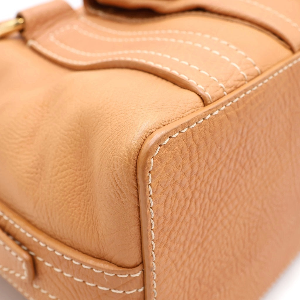 CELINE(セリーヌ) ブギーバッグ ハンドバッグ キャメル ブラウン レザー ゴールド金具 レディース