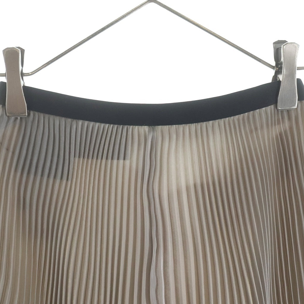 PRADA(プラダ) Pleated Skirt プリーツスカート ポリエステル ゴムウエスト シルバー P107V レディース