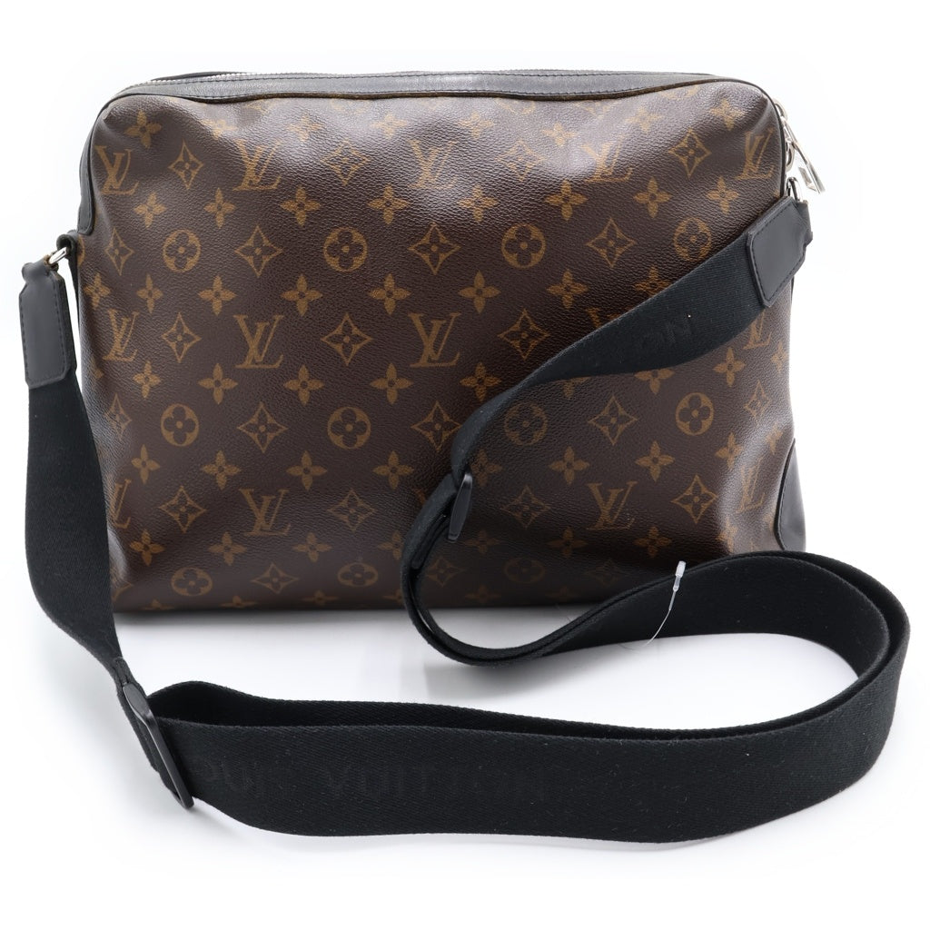 LOUIS VUITTON(ルイヴィトン) マカサー トーレス ショルダーバッグ ブラウン×ブラック レザー×PVC M40387 シルバー金具 レディース