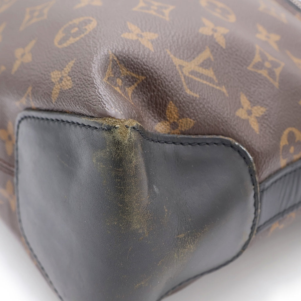 LOUIS VUITTON(ルイヴィトン) マカサー トーレス ショルダーバッグ ブラウン×ブラック レザー×PVC M40387 シルバー金具 レディース