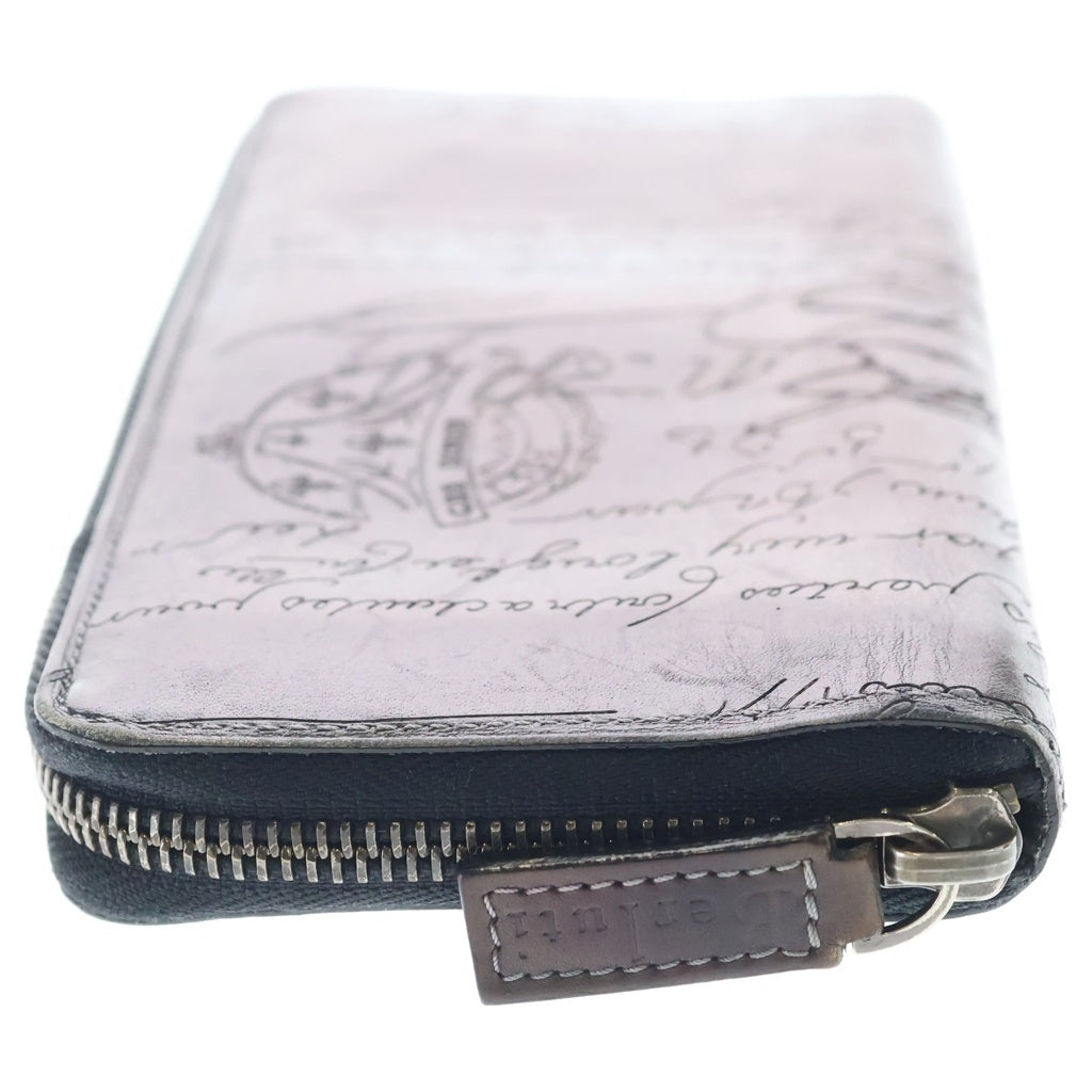 Berluti(ベルルッティ) カリグラフィ イタウバ ロングウォレット 長財布 カードケース パープル レザー シルバー金具 レディース