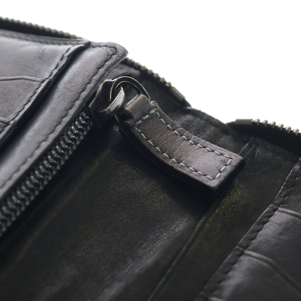Berluti(ベルルッティ) カリグラフィ イタウバ ロングウォレット 長財布 カードケース パープル レザー シルバー金具 レディース