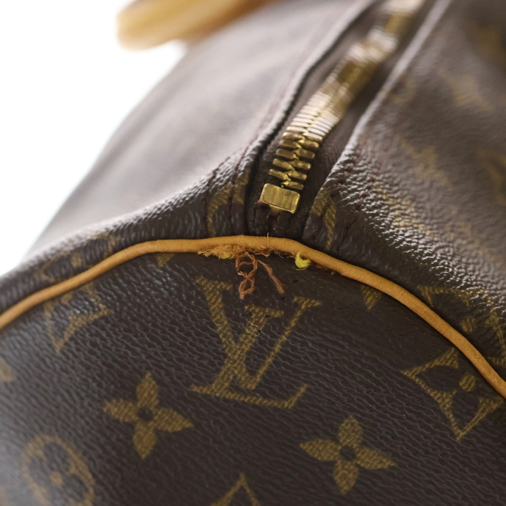 LOUIS VUITTON(ルイヴィトン) モノグラム キーポル55 ボストンバッグ ハンドバッグ トラベルバッグ ブラウン レザー×PVC M41424 ゴールド金具 レディース