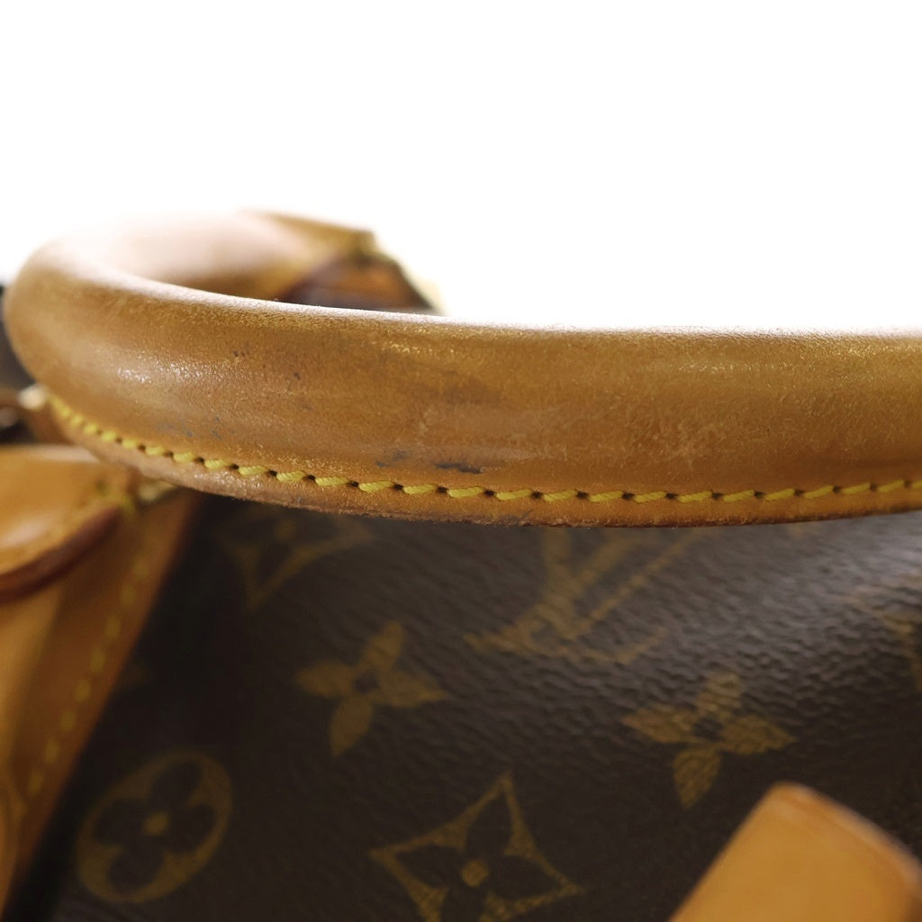 LOUIS VUITTON(ルイヴィトン) モノグラム キーポル55 ボストンバッグ ハンドバッグ トラベルバッグ ブラウン レザー×PVC M41424 ゴールド金具 レディース