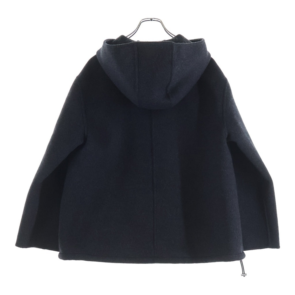 GUCCI(グッチ) 25AW ロゴ刺繍 シルク混ウール ジップアップ フーデッド ジャケット グレー 808884