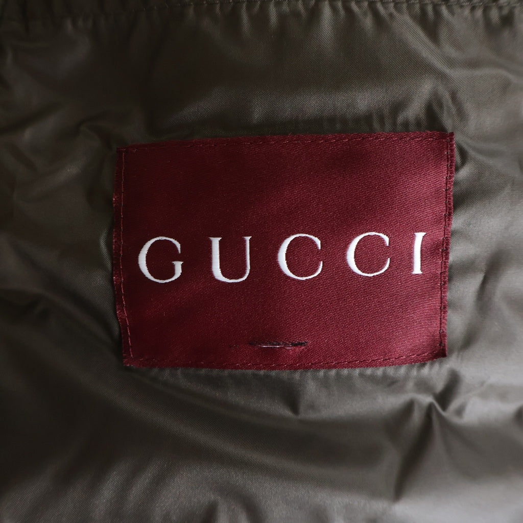 GUCCI(グッチ) GGマーブル ジャガード 総柄 ジップアップ 中綿 ジャケット カーキ 851258