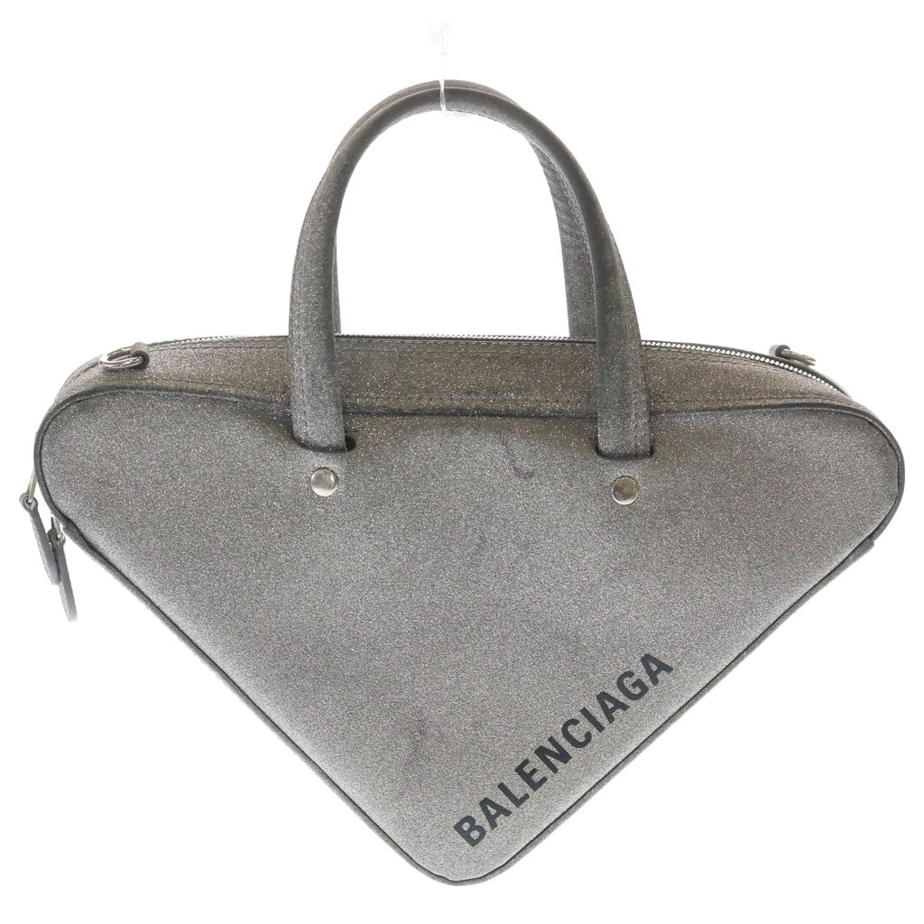 BALENCIAGA(バレンシアガ) トライアングルダッフル 2WAYハンドバッグ ショルダーバッグ シルバーラメ 531048 シルバー金具 レディース