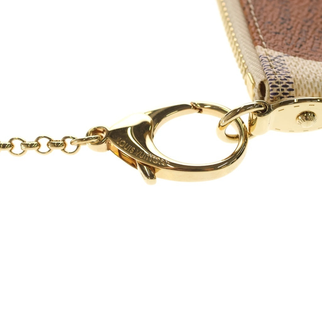 LOUIS VUITTON(ルイヴィトン) ダミエアズール ポシェットミラMM ミニハンドバッグ チェーンバッグ ケース アイボリー PVC N63078 ゴールド金具 レディース