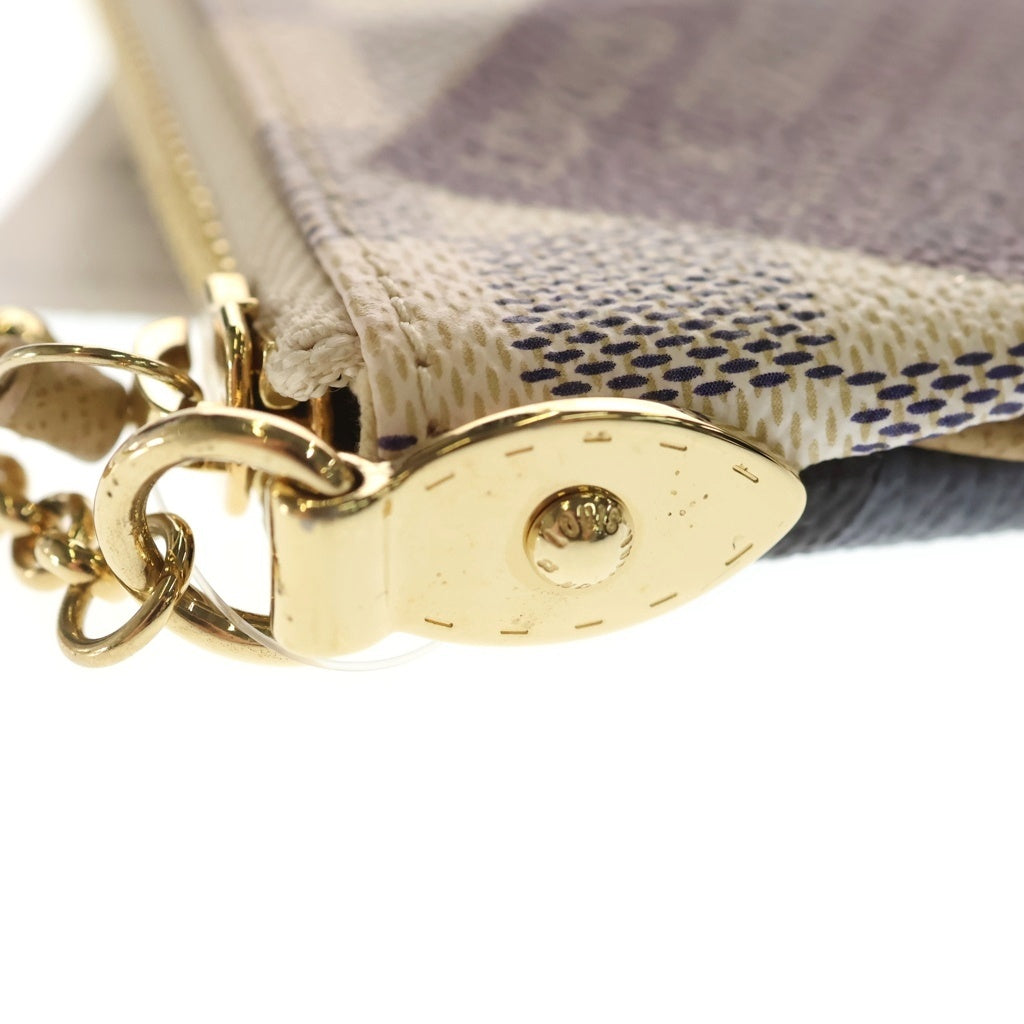 LOUIS VUITTON(ルイヴィトン) ダミエアズール ポシェットミラMM ミニハンドバッグ チェーンバッグ ケース アイボリー PVC N63078 ゴールド金具 レディース