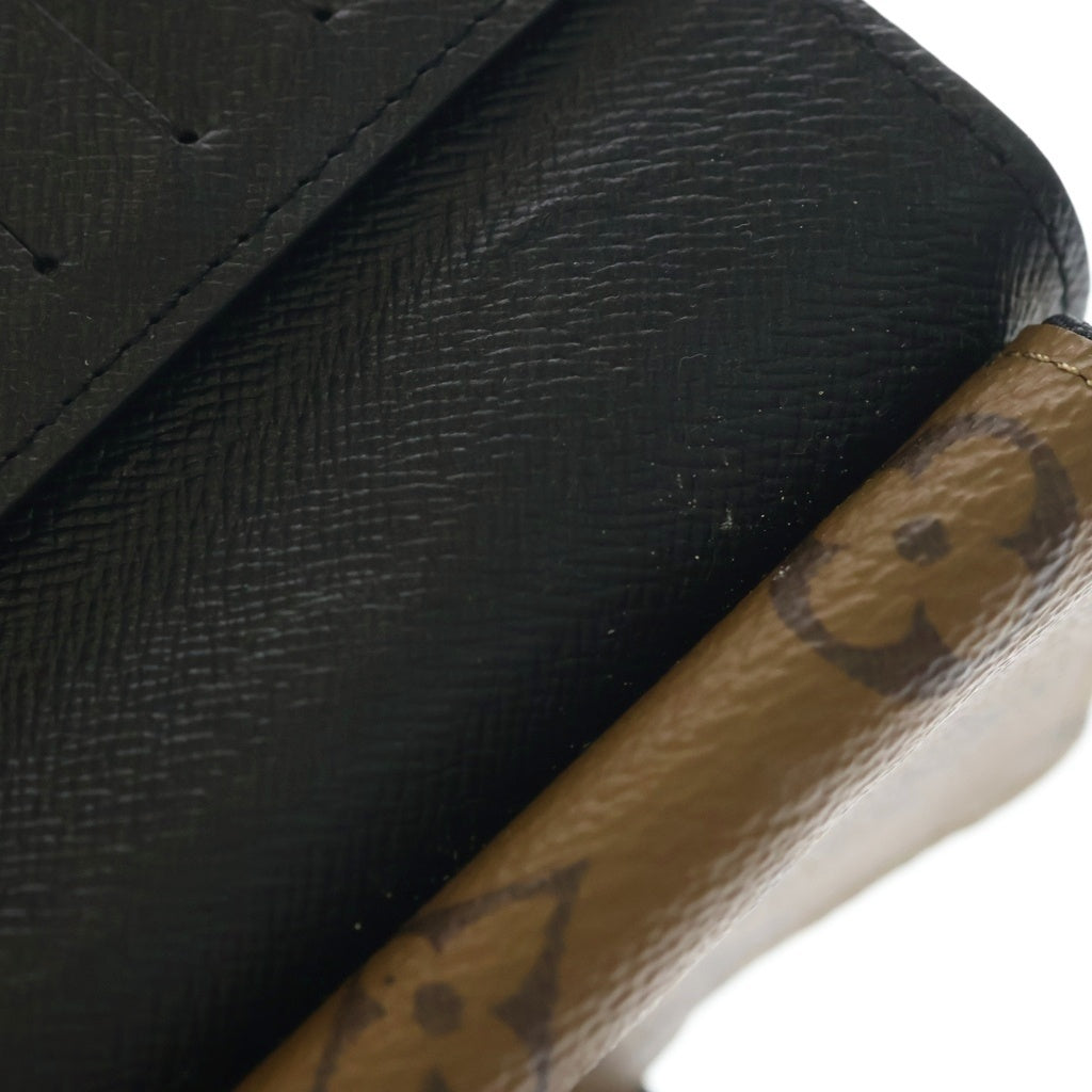 LOUIS VUITTON(ルイヴィトン) モノグラムリバース ポルトフォイユ・ジュリエットコンパクトウォレット 二つ折り財布 コインケース ブラウン PVC M69432 ゴールド金具