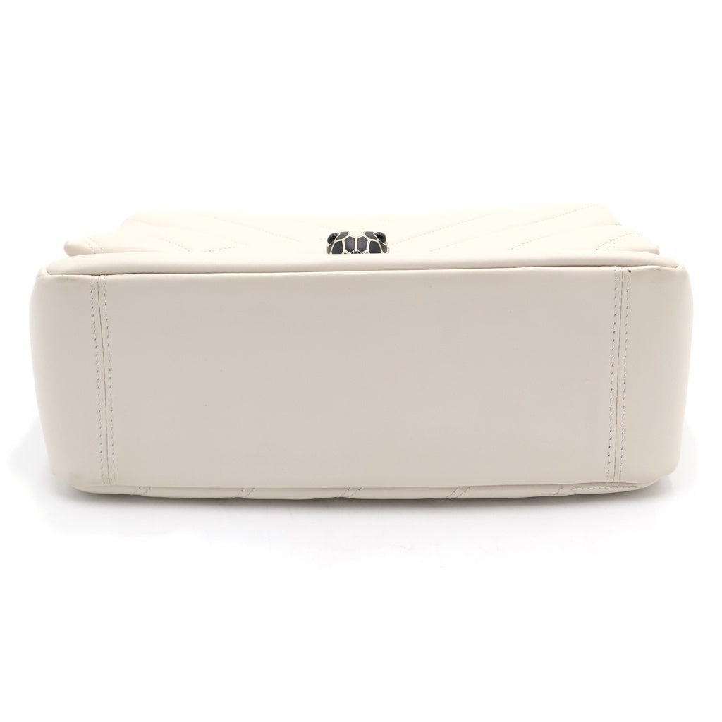 BVLGARI(ブルガリ) セルペンティ カボション チェーン ショルダー バック レザー ホワイト レディース