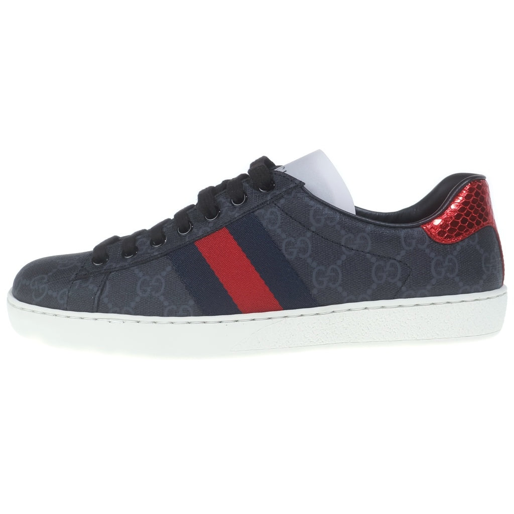 GUCCI(グッチ) エース GGスプリーム ローカットスニーカー PVC レザー ブラック 429445