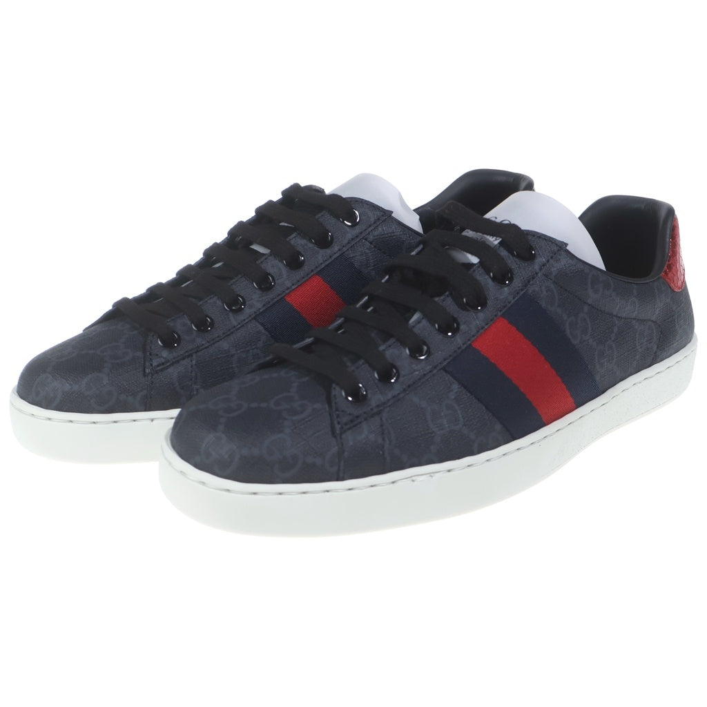 GUCCI(グッチ) エース GGスプリーム ローカットスニーカー PVC レザー ブラック 429445