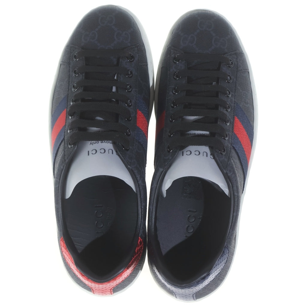 GUCCI(グッチ) エース GGスプリーム ローカットスニーカー PVC レザー ブラック 429445