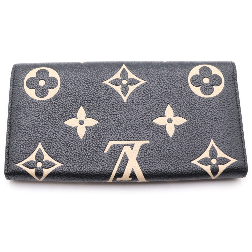 LOUIS VUITTON(ルイヴィトン) モノグラムアンプラント ポルトフォイユサラ バイカラー ブラック×ベージュ M80496 ICタイプ 箱 レディース