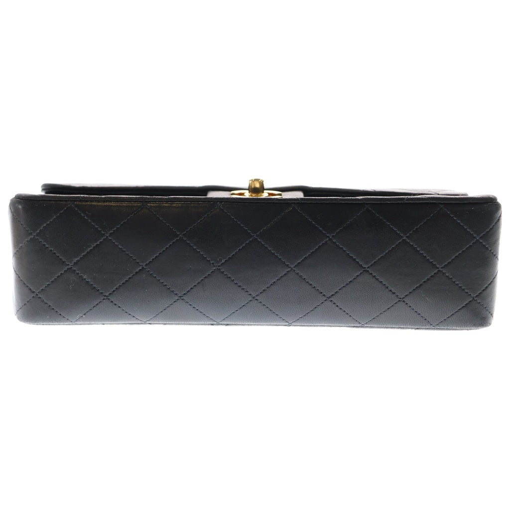 CHANEL(シャネル) マトラッセ25 WフラップWチェーンショルダーバッグ ブラック ラムスキン ゴールド金具 レディース