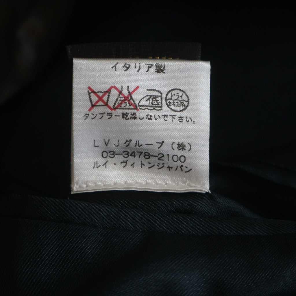 LOUIS VUITTON(ルイヴィトン) セットアップスーツ コットン リネン エンブレムLVロゴ刺繍 3B テーラードジャケット ボタンフライ スラックスパンツ ネイビー