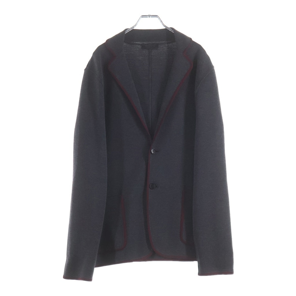 PRADA(プラダ) ウールニット 2B テーラード ジャケット グレー