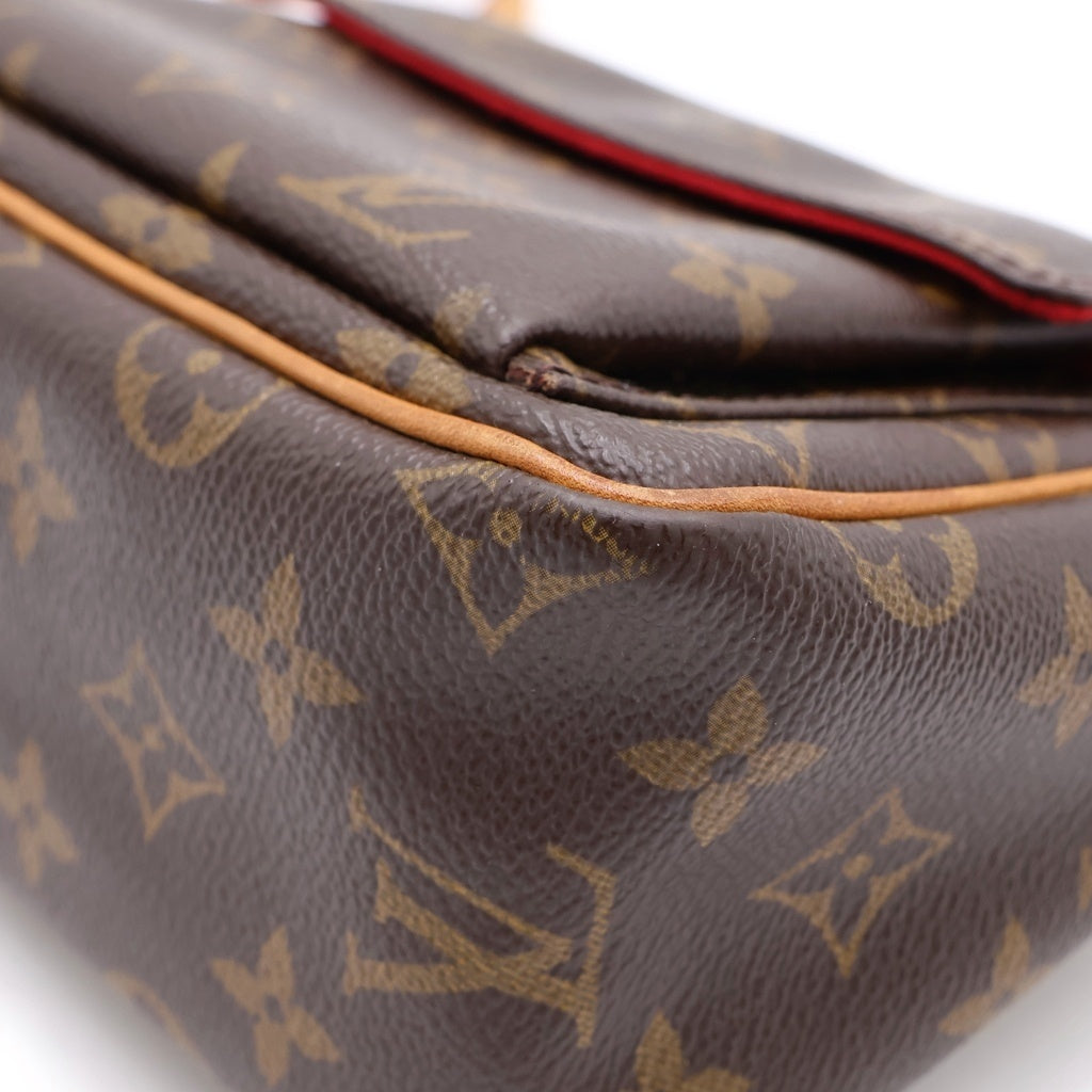 LOUIS VUITTON(ルイヴィトン) モノグラム ヴィバシテPM ショルダーバッグ ミニバッグ ブラウン レザー×PVC M51165 ゴールド金具 レディース
