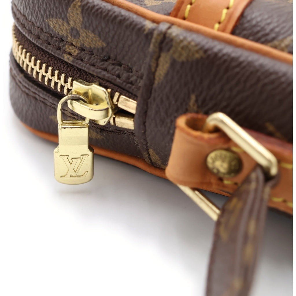LOUIS VUITTON(ルイヴィトン) モノグラム ダヌーブ ショルダーバッグ ミニバッグ 斜め掛けバッグ ブラウン PVCレザー M45266 ゴールド金具 レディース