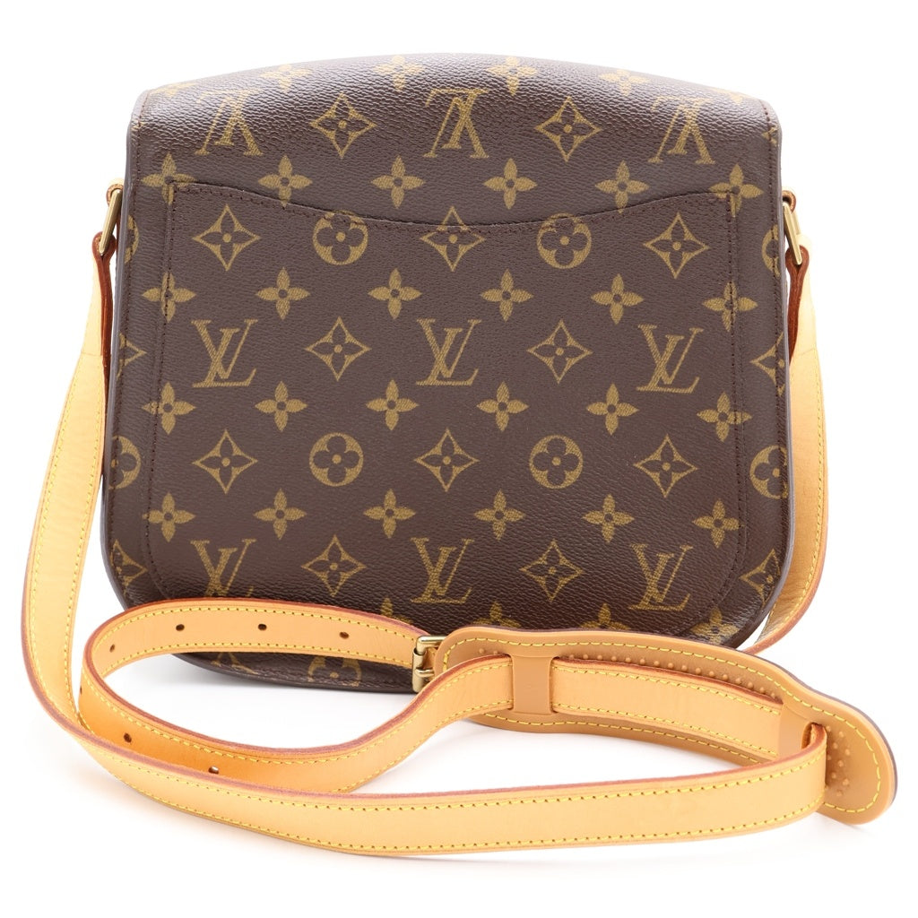 LOUIS VUITTON(ルイヴィトン) モノグラム サンクルーGM ショルダーバッグ ブラウン レザー×PVC M51242 ゴールド金具 レディース