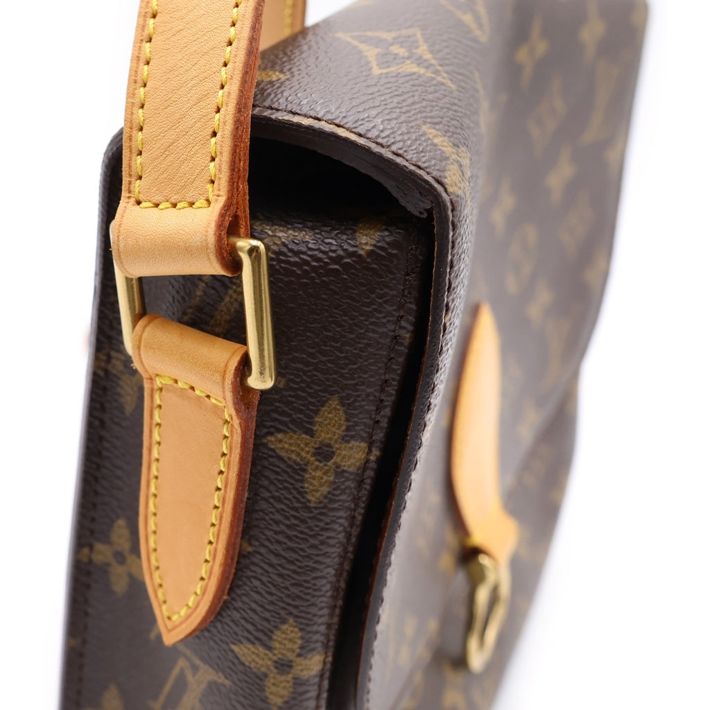 LOUIS VUITTON(ルイヴィトン) モノグラム サンクルーGM ショルダーバッグ ブラウン レザー×PVC M51242 ゴールド金具 レディース