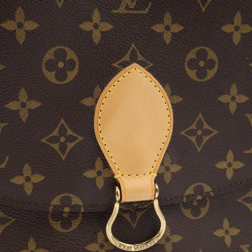 LOUIS VUITTON(ルイヴィトン) モノグラム サンクルーGM ショルダーバッグ ブラウン レザー×PVC M51242 ゴールド金具 レディース
