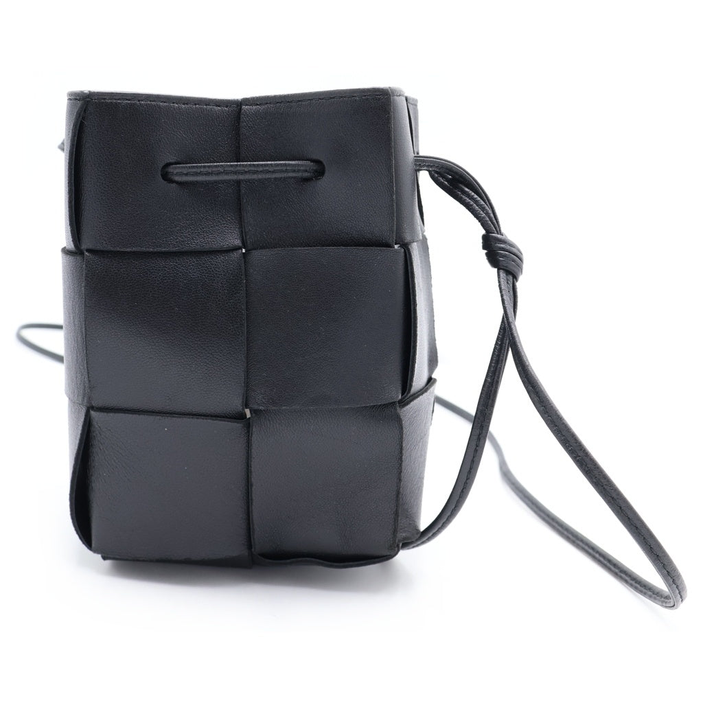 BOTTEGA VENETA(ボッテガヴェネタ) スモール カセット ショルダーバッグ ミニバッグ ブラック レザー レディース