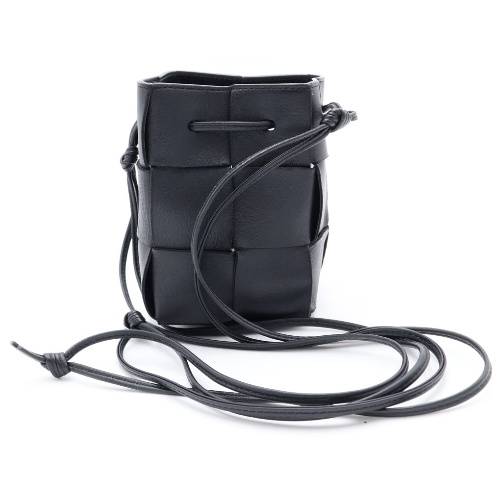 BOTTEGA VENETA(ボッテガヴェネタ) スモール カセット ショルダーバッグ ミニバッグ ブラック レザー レディース