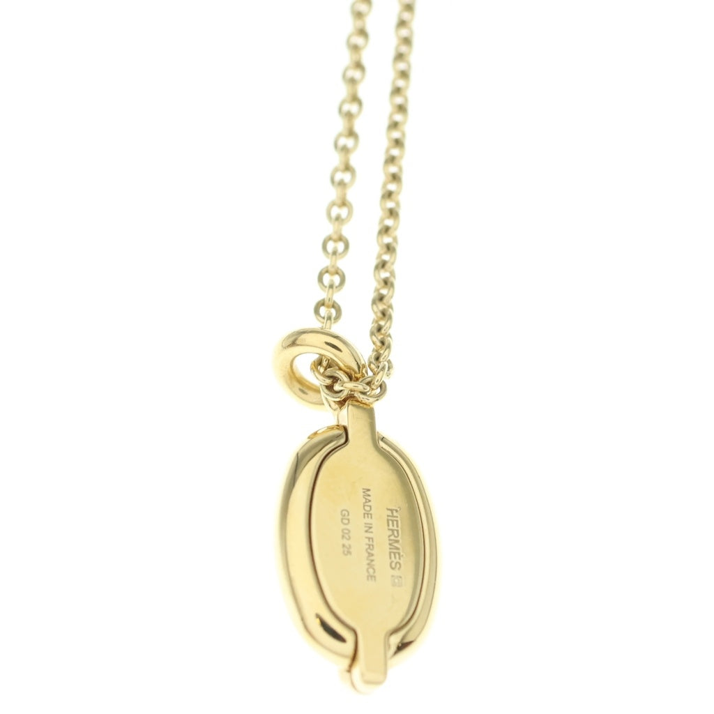 HERMES(エルメス) ミニ マイヨンPM ネックレス ペンダント ゴールド金具 ホワイト/ゴールド レディース