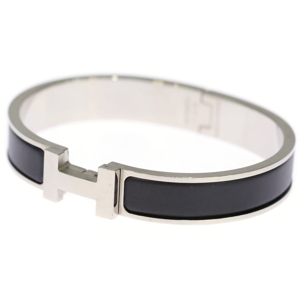 HERMES(エルメス) クリックHH バングル メタル エナメル シルバー ブラック/シルバー レディース