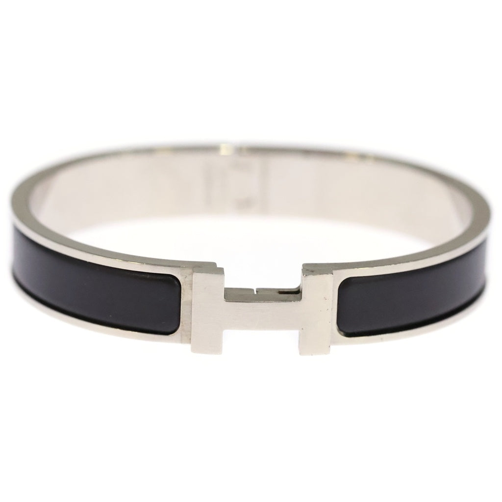 HERMES(エルメス) クリックHH バングル メタル エナメル シルバー ブラック/シルバー レディース