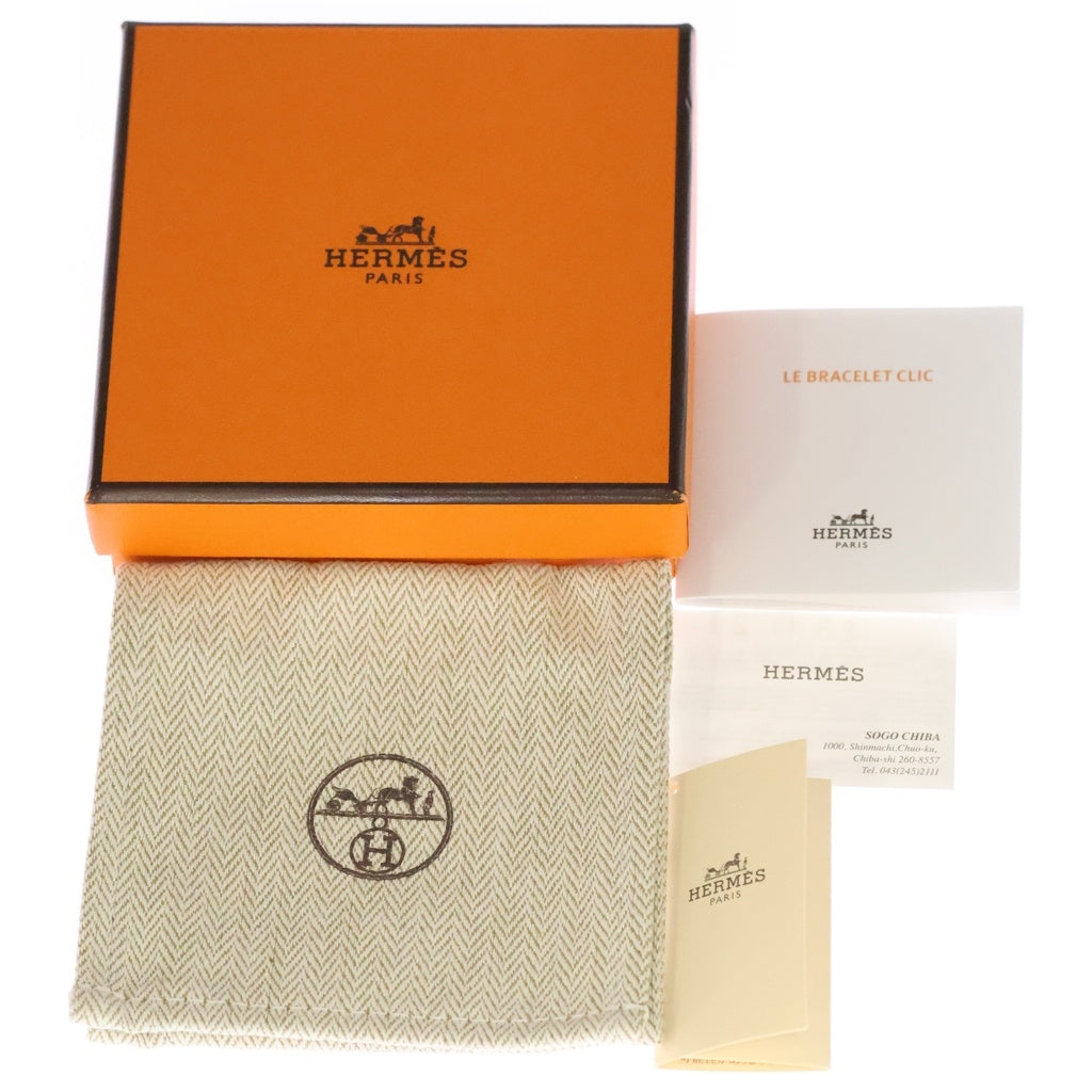 HERMES(エルメス) クリックHH バングル メタル エナメル シルバー ブラック/シルバー レディース