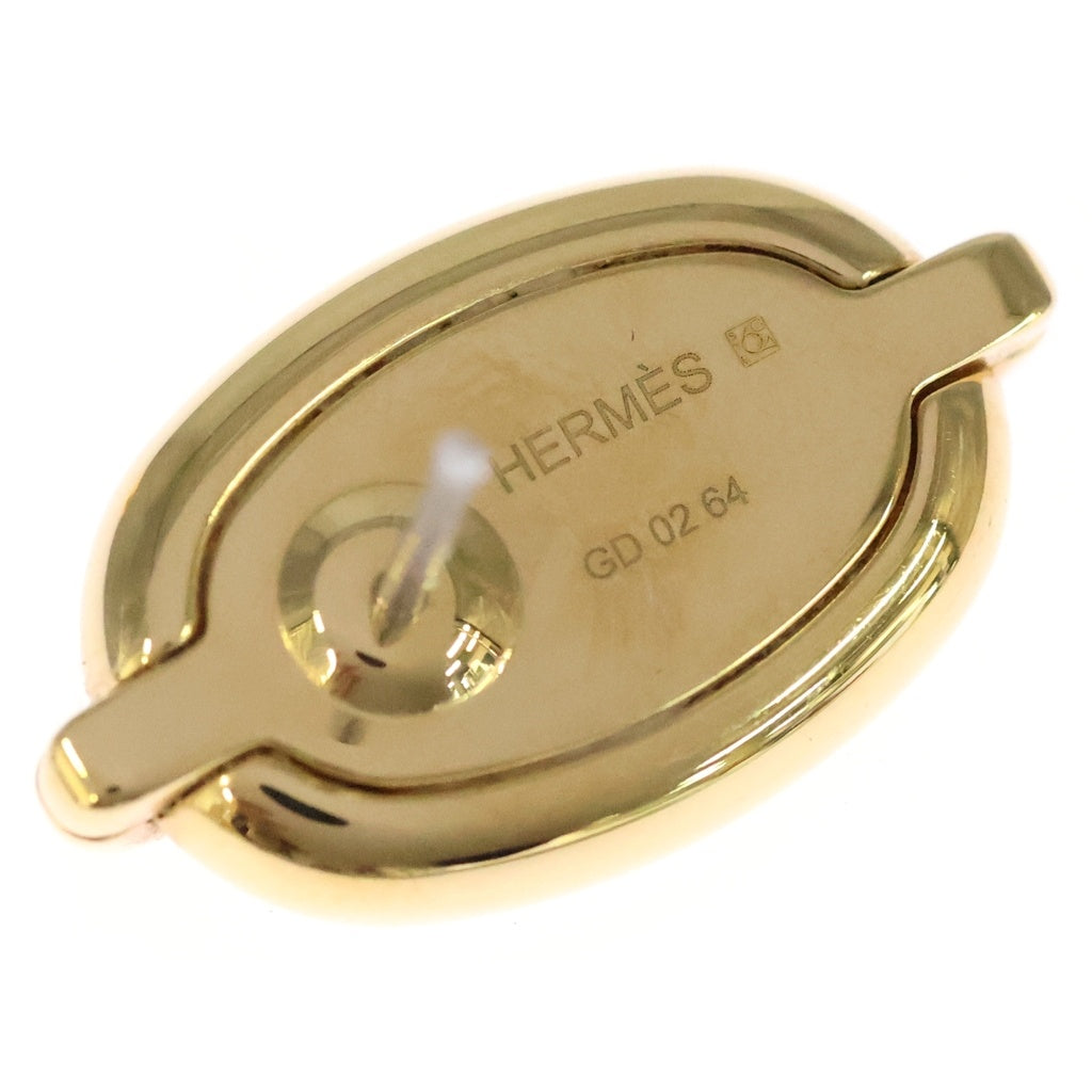 HERMES(エルメス) ミニ マイヨン ピアス シェーヌダンクル ゴールド金具 ホワイト/ゴールド レディース
