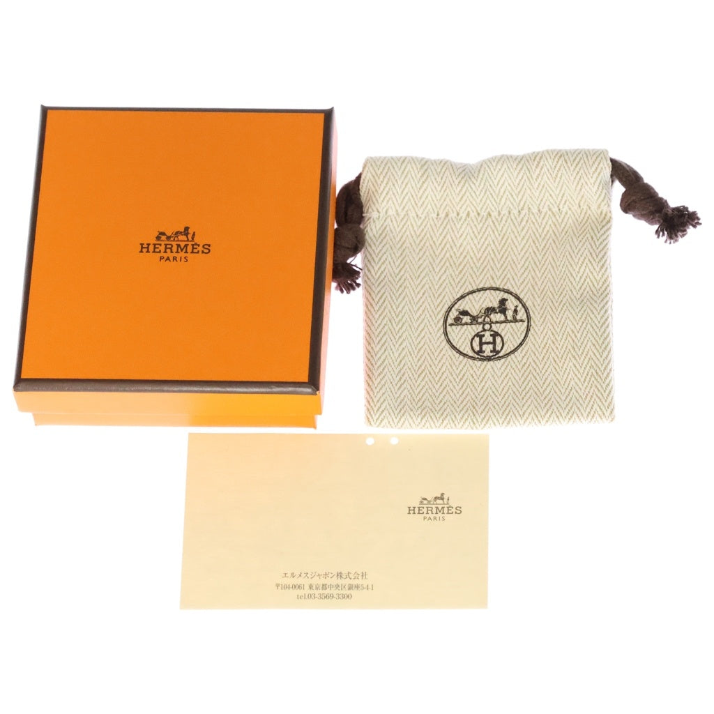 HERMES(エルメス) ミニ マイヨン ピアス シェーヌダンクル ゴールド金具 ホワイト/ゴールド レディース
