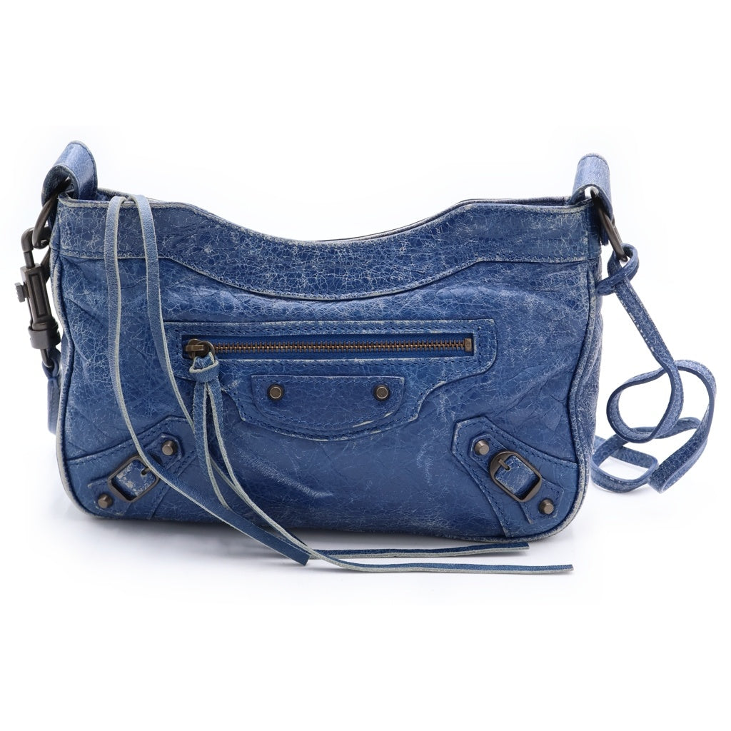 BALENCIAGA(バレンシアガ) ザ ヒップ レザー ショルダーバッグ ブルー 242803 レディース