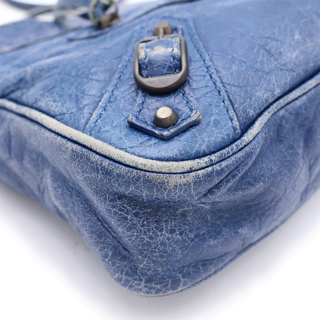 BALENCIAGA(バレンシアガ) ザ ヒップ レザー ショルダーバッグ ブルー 242803 レディース