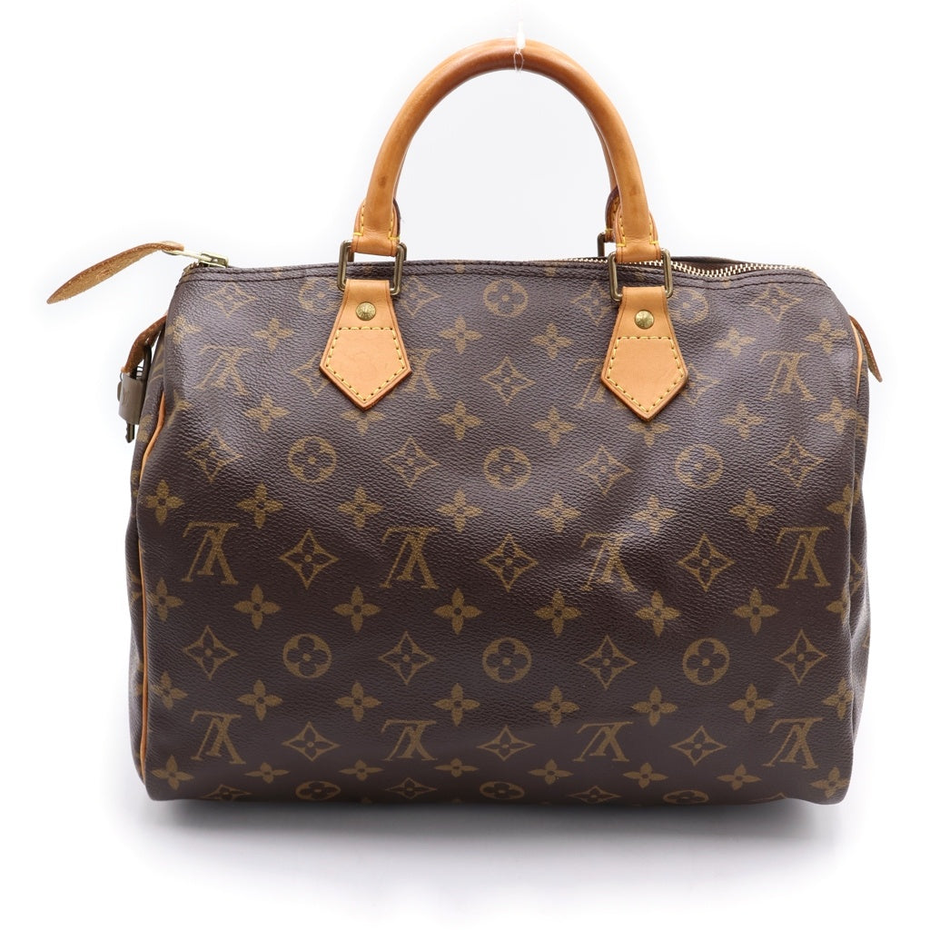 LOUIS VUITTON(ルイヴィトン) モノグラム スピーディ30 PVC レザー ハンドバッグ ブラウン M41526 レディース