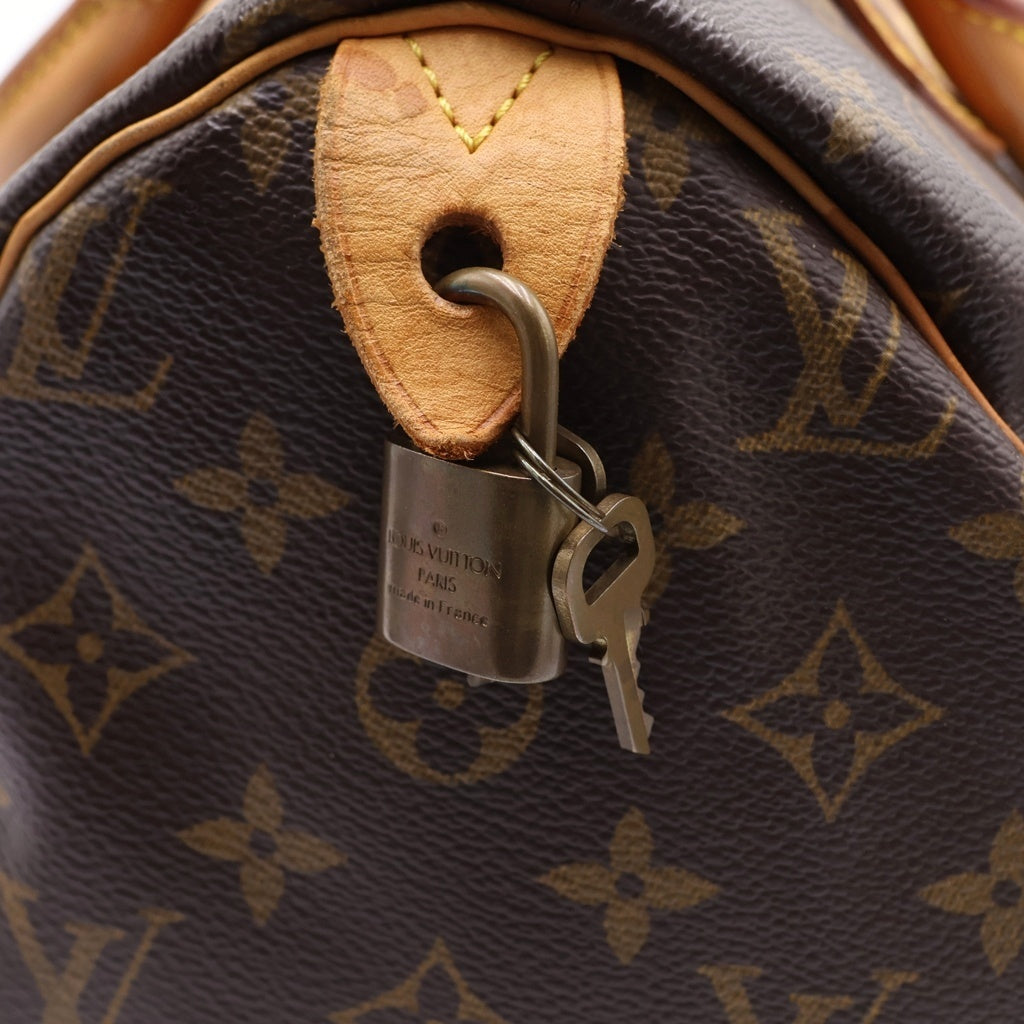 LOUIS VUITTON(ルイヴィトン) モノグラム スピーディ30 PVC レザー ハンドバッグ ブラウン M41526 レディース