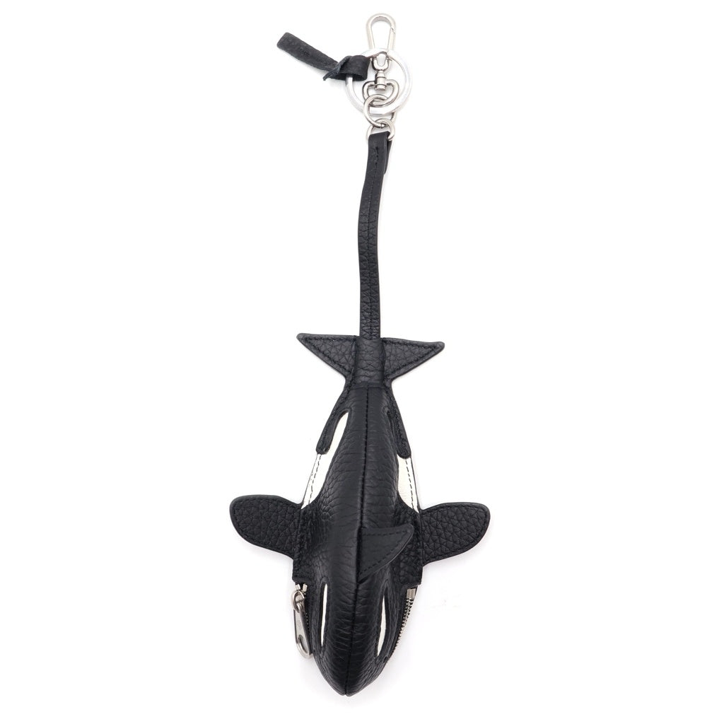 Mulberry(マルベリー) Orca Keyring シャチ キーリング キーホルダー レザー ブラック/ホワイト RK5922