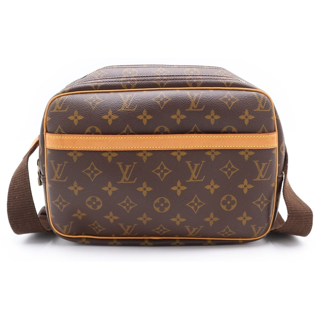 LOUIS VUITTON(ルイヴィトン) モノグラム リポーターPM ショルダーバッグ ブラウン レザー×PVC M45254 ゴールド金具 レディース