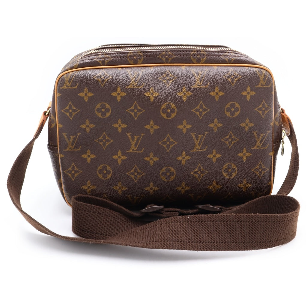 LOUIS VUITTON(ルイヴィトン) モノグラム リポーターPM ショルダーバッグ ブラウン レザー×PVC M45254 ゴールド金具 レディース