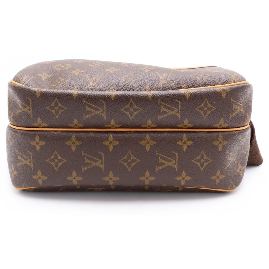 LOUIS VUITTON(ルイヴィトン) モノグラム リポーターPM ショルダーバッグ ブラウン レザー×PVC M45254 ゴールド金具 レディース